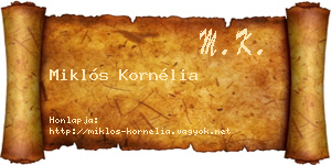 Miklós Kornélia névjegykártya